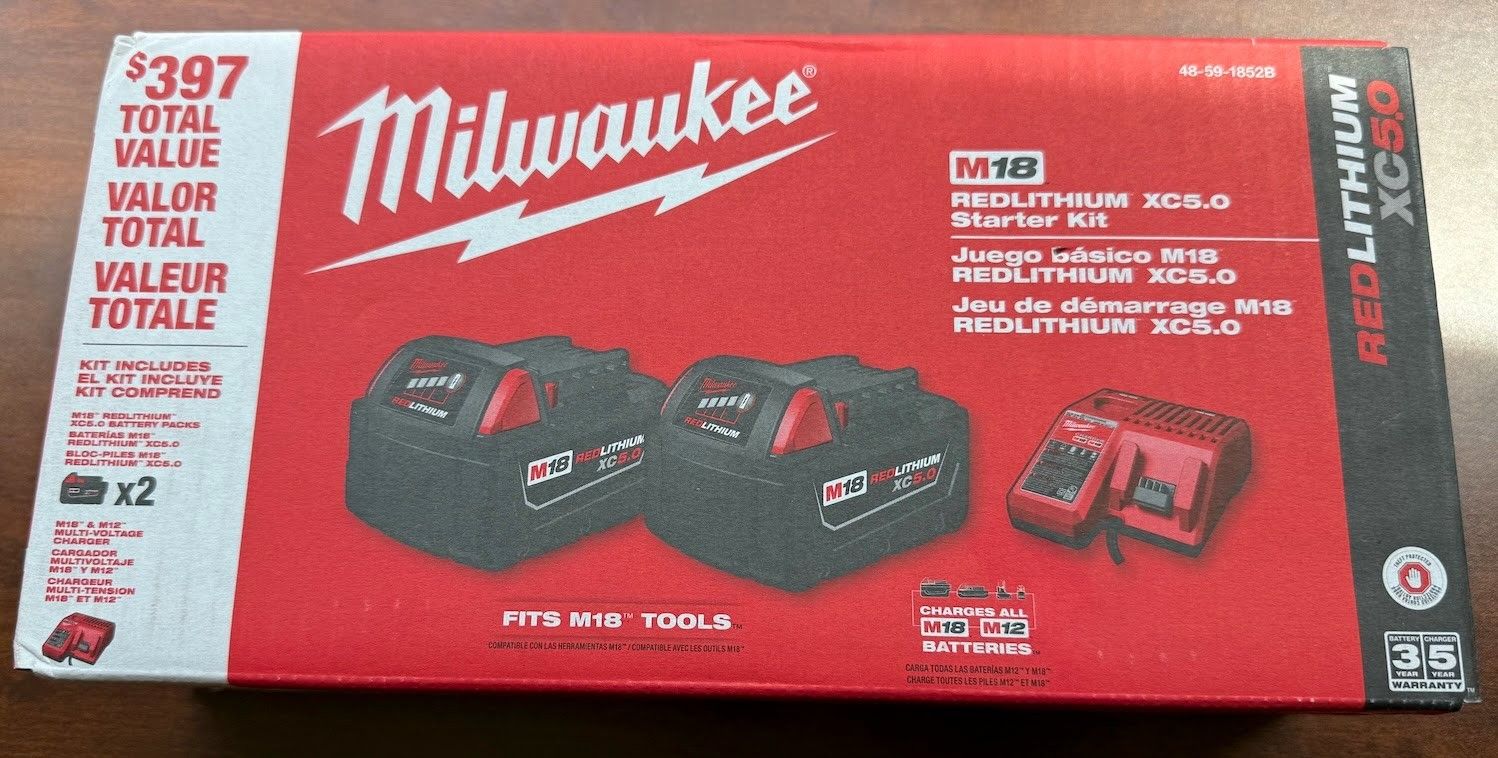 Brand New In The Box Milwaukee Batteries And Charger 