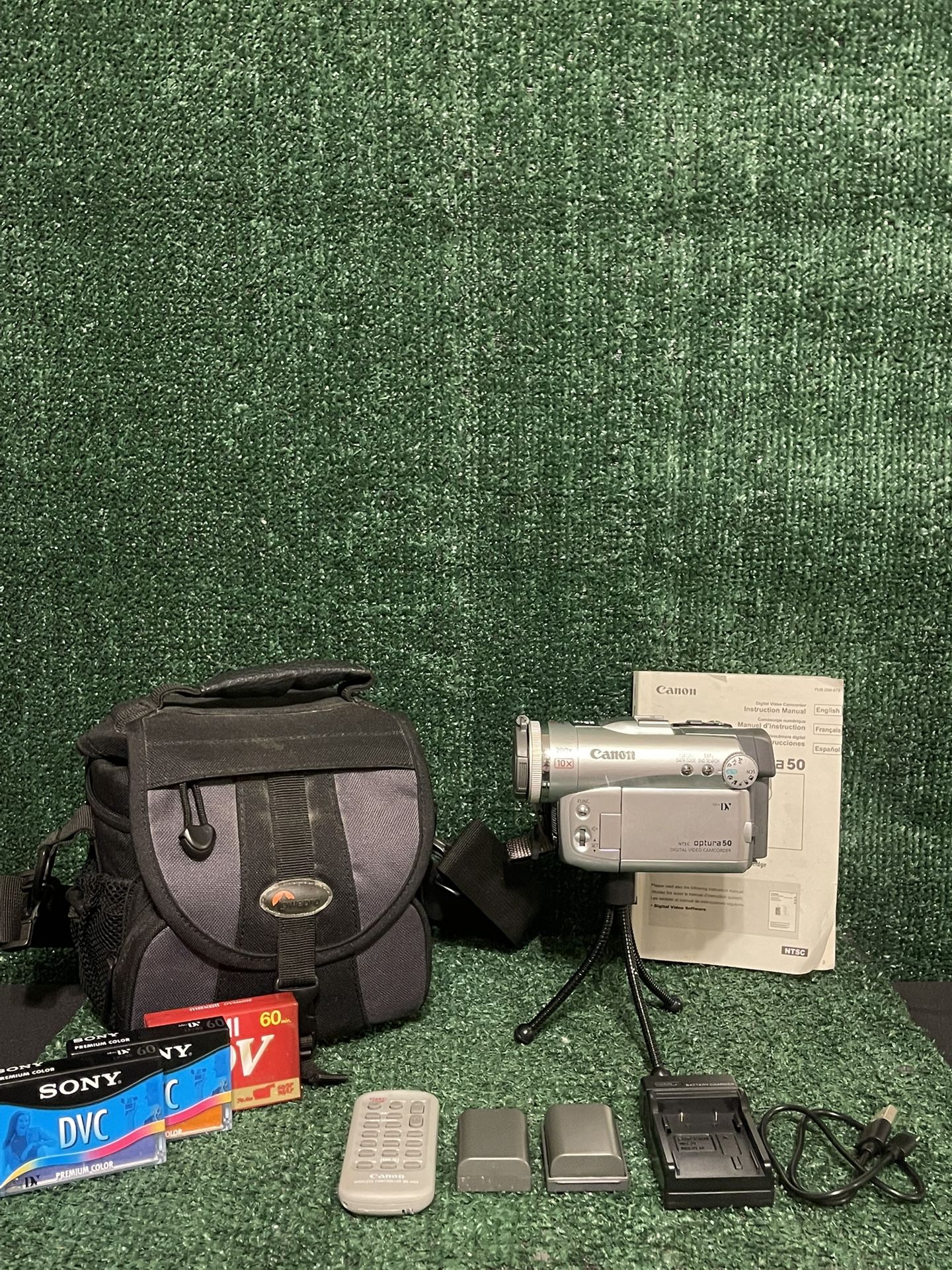 Canon Optura 50 Mini DV Camcorder Bundle Tested & Works Fast Shipping!