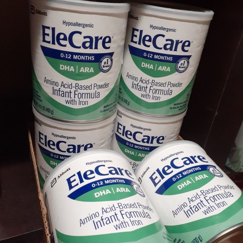 14.1 oz Cans of EleCare Hypoallergenic Amino Acid-Based Powder Baby Formula