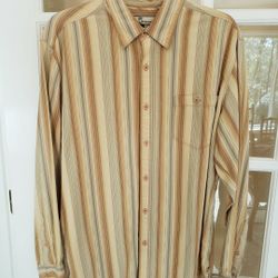 Tommy Bahama Casual Button-down- Yellow/Tan Hues Size: L