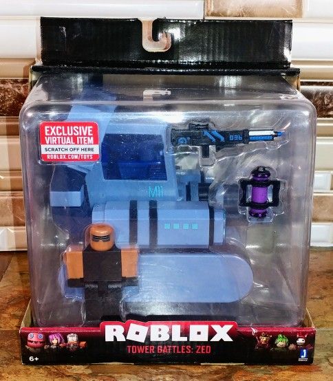 Roblox Tower Battles ZED • Exclusive Virtual Item • Includes : 1-Figure , 1- Vehicle , Accessories , Collector Check List & Exclusive Virtual Item Co