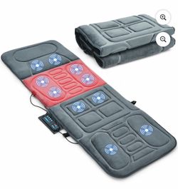 Costway Foldable Massage Mat Full Body Massager with Heat & 10 Vibration Motors