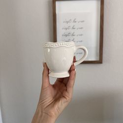 White Teacup Planter Pot