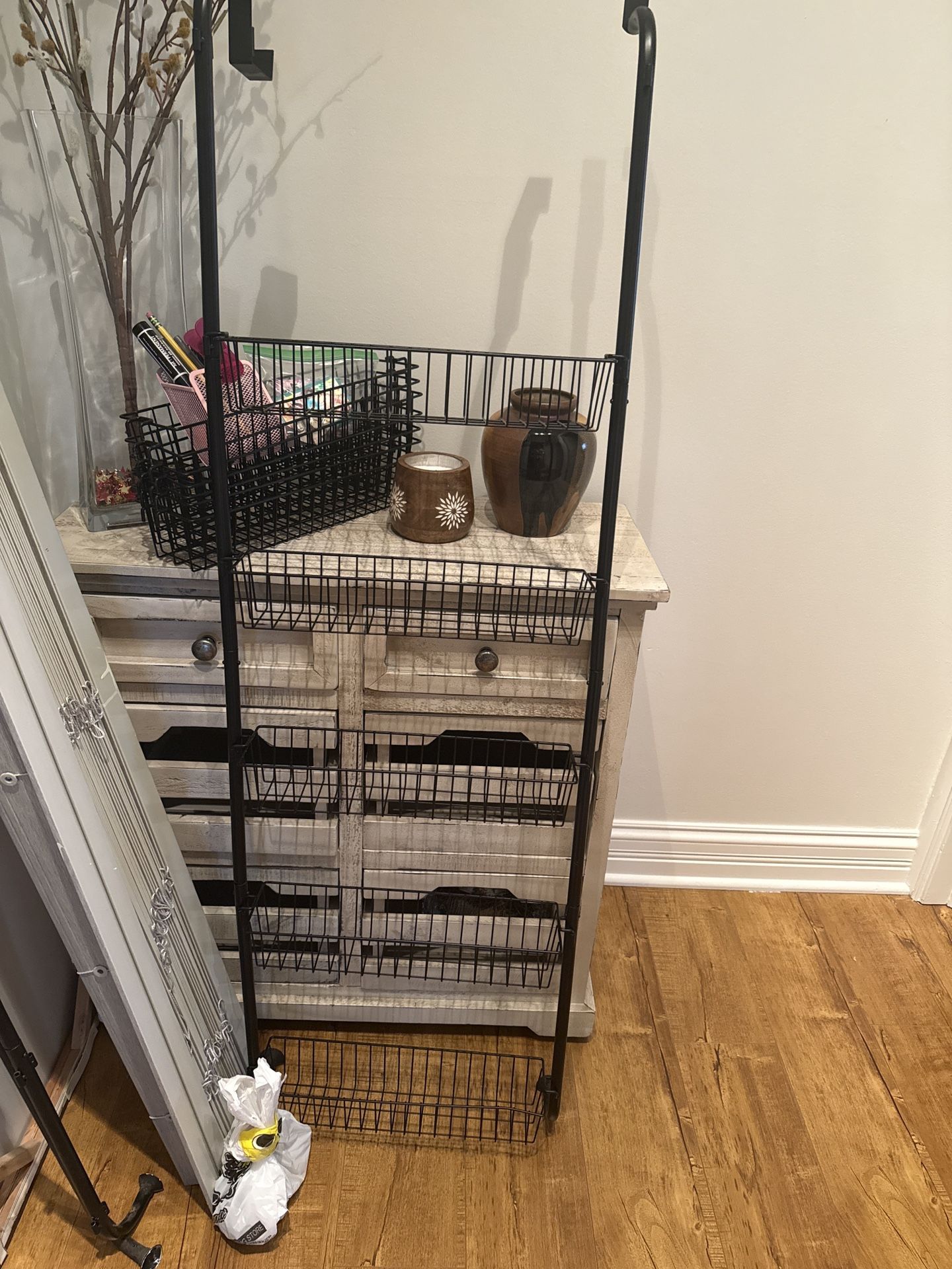 Over-the-Door Organizer with Multiple Wire Baskets