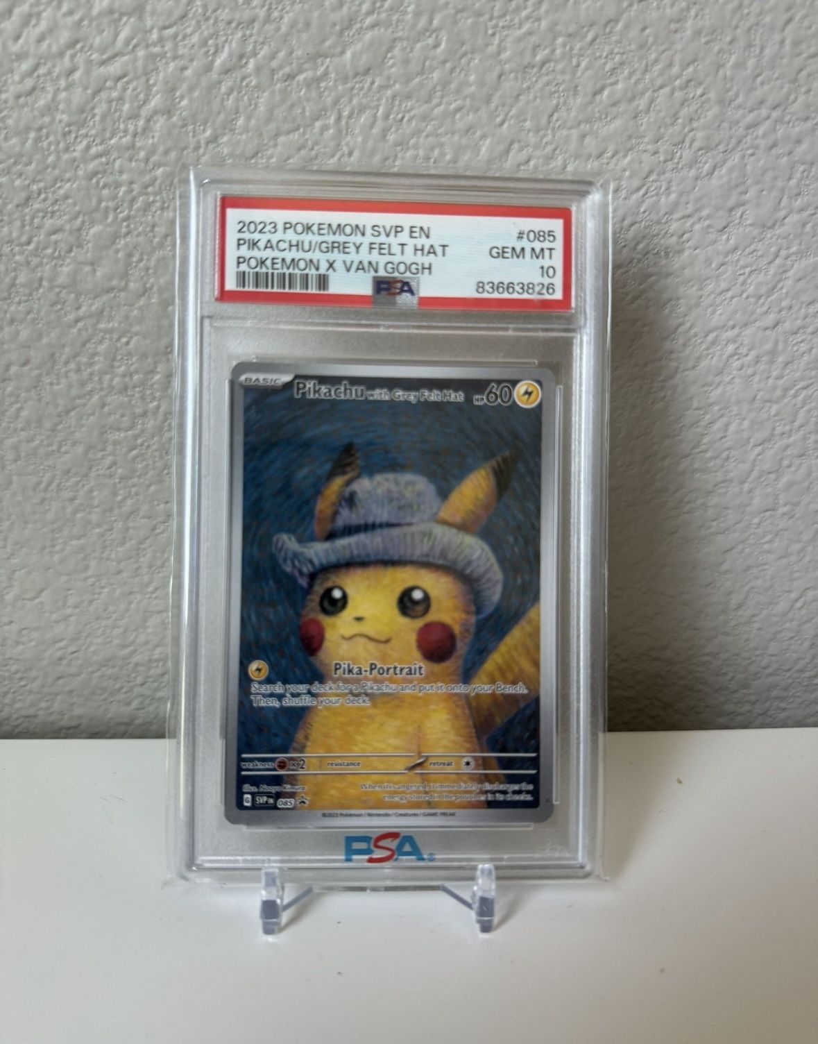 Pokemon x Van Gogh Pikachu With Grey Felt Hat PSA 10 Graded Card