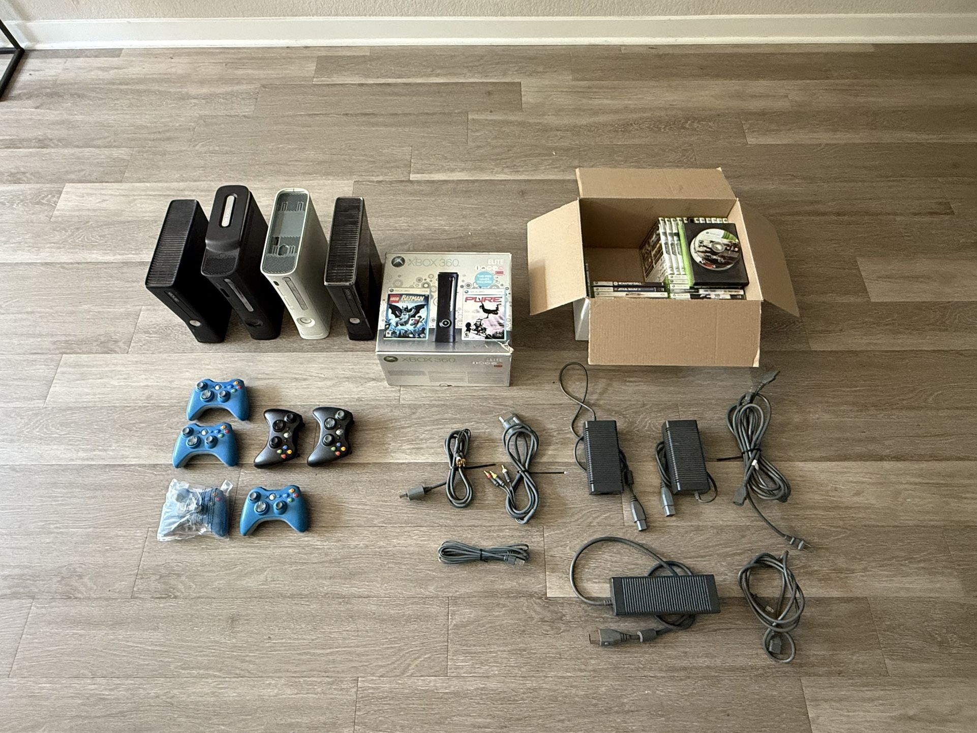 Xbox 360(s) w/ Games, Controllers, Cables and Orginal Box - READ DESCRIPTION