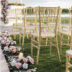 LIMITED STOCK: Premium Gold Resin Chiavari Chairs – 1,000lb Capacity – Professional Wedding & Event Seating 
