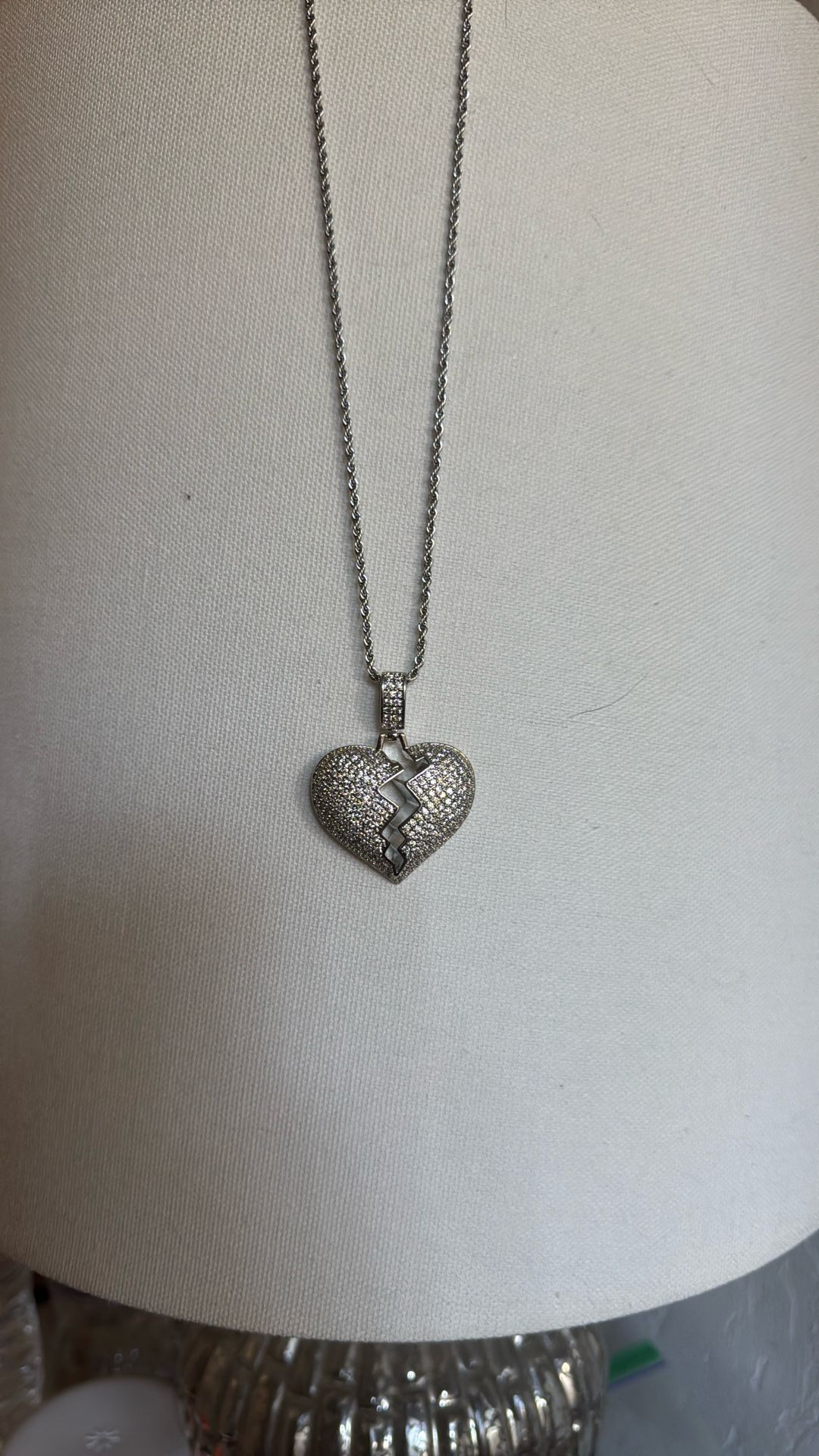 Broken Heart Pendant & Chain