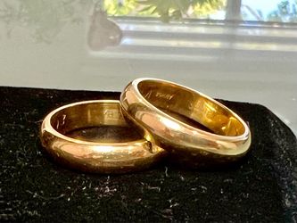 15.6g Solid Matching 18kt Y/G Wedding Bands