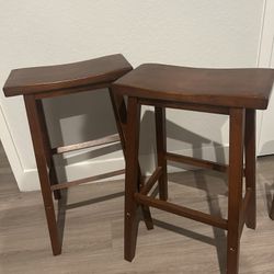 Wooden Stools SET OF TWO 2