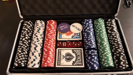 Complete Poker Chip Set with Heavy Duty Aluminum Case - Excellent Condition