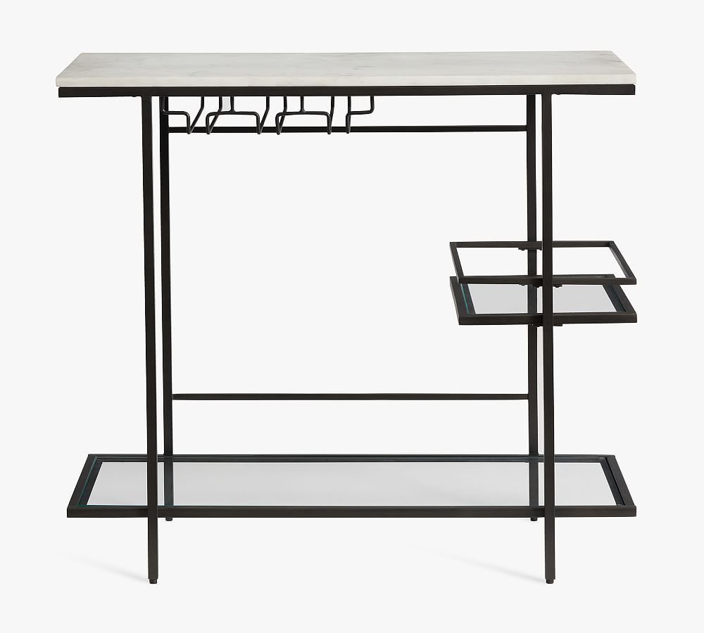 White Marble Bar Console Table / Cart