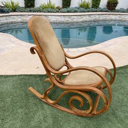 Vintage Upholstered Bentwood Rocking Chair 