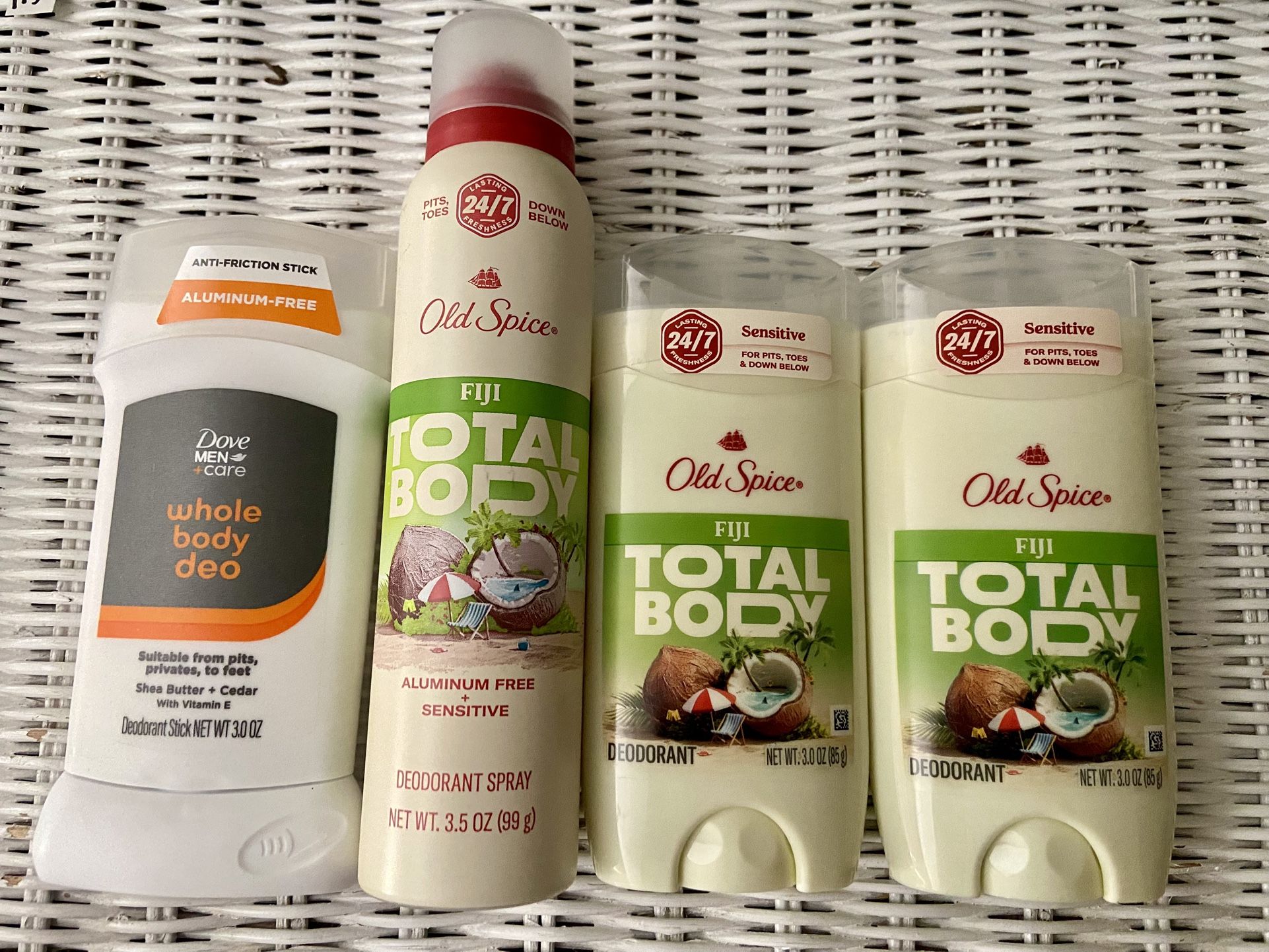 Dove Or Old Spice Whole Body Deodorant Spray or Stick, Aluminum Free Total Body Deodorant, NEW