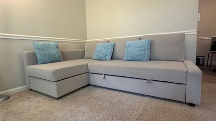 Sectional Sleeper Sofa with Storage + FREE Mattress Topper!