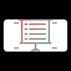 License Plate Novelty Car Front Presentation Icon Business Design
