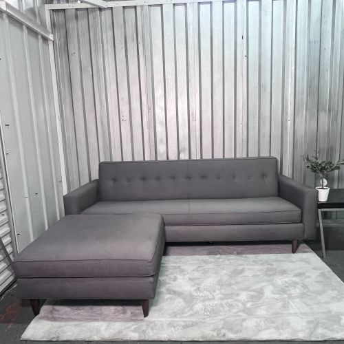 ποΈ Design Within Reach 82" Gray Bantam Sofa w/ Ottoman π Delivery Available
