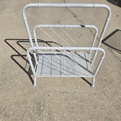 Small Metal Or Iron Bamboo Look Garden Boho Magazine Rack