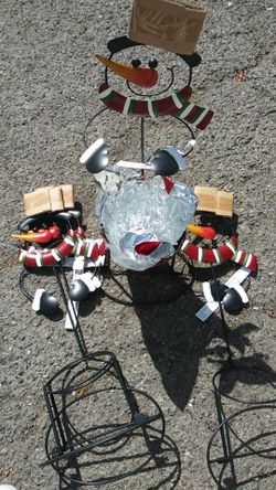 Snowman flower pot holder