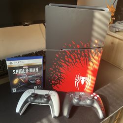 Ps5 Slim With 2 Controllers Spider-Man 