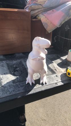 Dinosaur cookie jar T-Rex stoneware