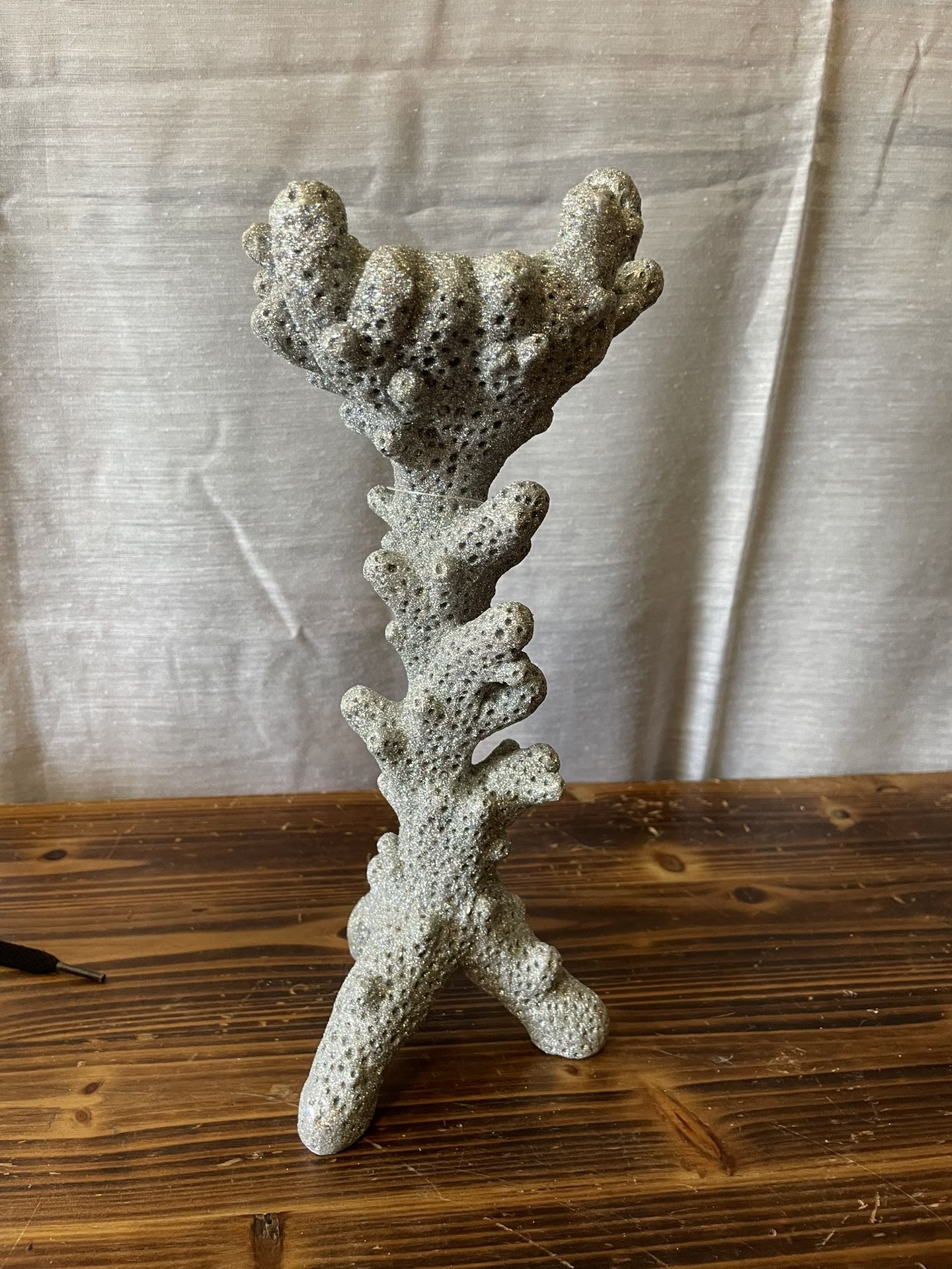 Candle Stand Silver With Sparkles