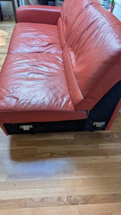 Italian leather loveseat