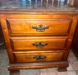 Solid Wood 3-Drawer Table
