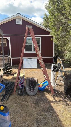 Red A-Frame Step Ladder