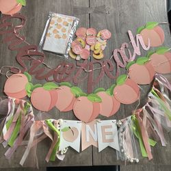 1st Birthday; Peach Decor