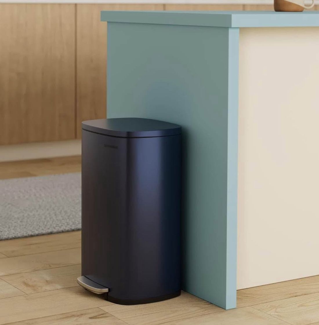 13 Gallon (50 L) Trash Can, Stainless Steel Kitchen Garbage Can, Recycling or Waste Bin, Soft Close, Step-On Pedal, Removable Inner