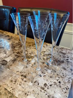 Set of four champagne glasses