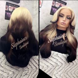 Human Hair Blended Lace Front Wig 
