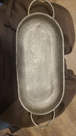 Oval Metal Tray with Handles