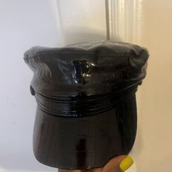 All Black Croc Print Hat Only Worn Once ! 