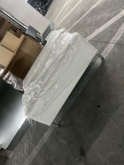 White pleather bench