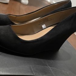 Black Platform Wedge Heels Size 9