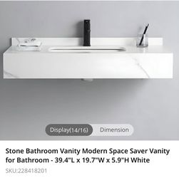 Stone Bathroom Vanity Modern Space Saver Vanity