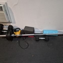 Assorted  Workout Equipment And Mat