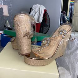 Beige, Bling Wedges