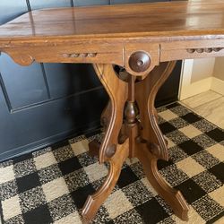 Vintage/antique solid wood carved side table