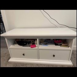 white tv stand