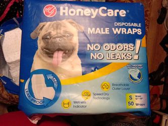 HoneyCare Disposable Male Dog Wraps Small 50 Count