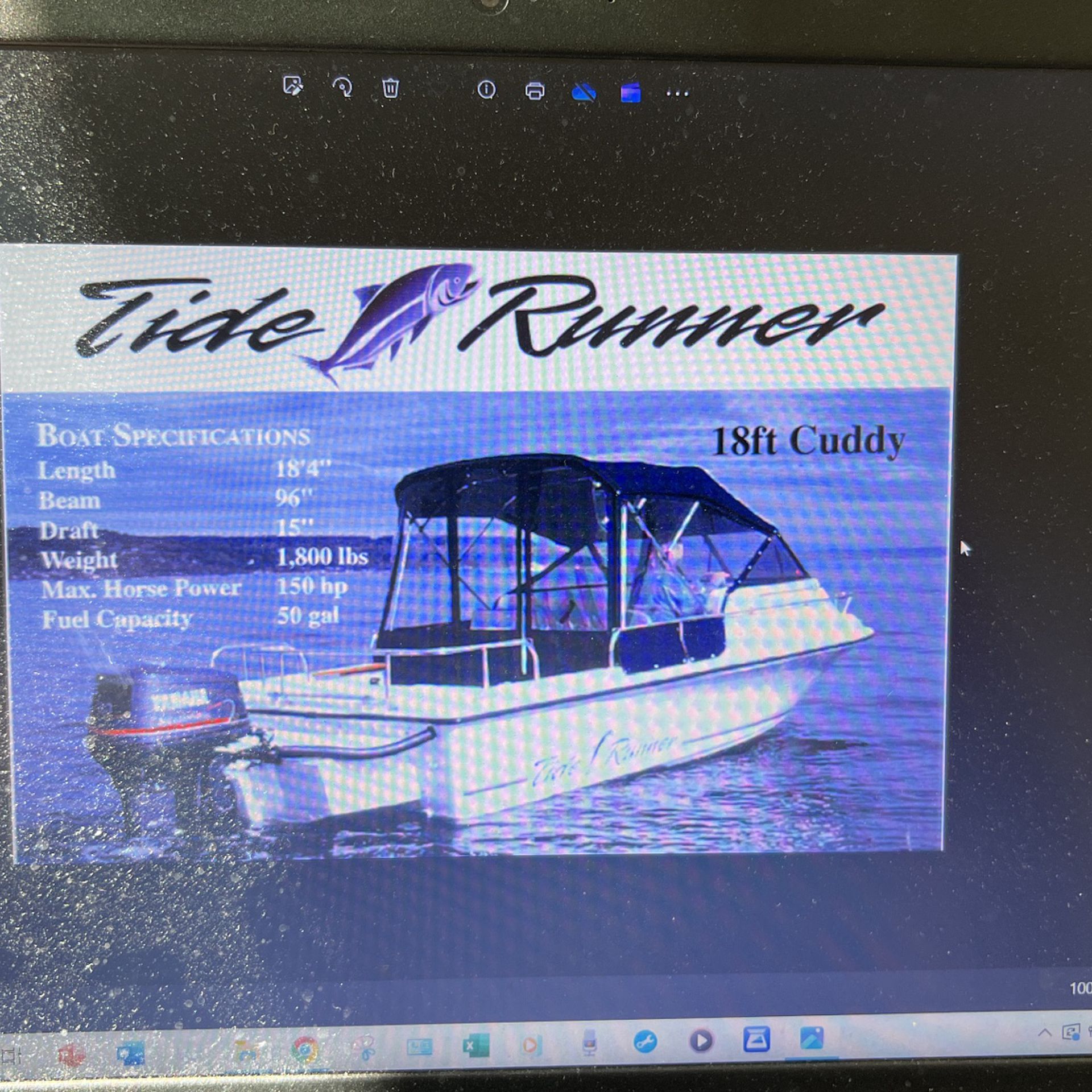 1998 TideRunner 18.5 ft with cuddy cabin