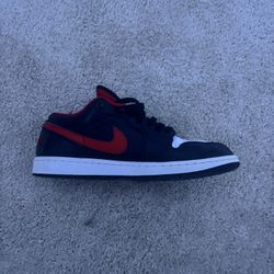 Nike Air Jordan 1s Low Se In Black And Red