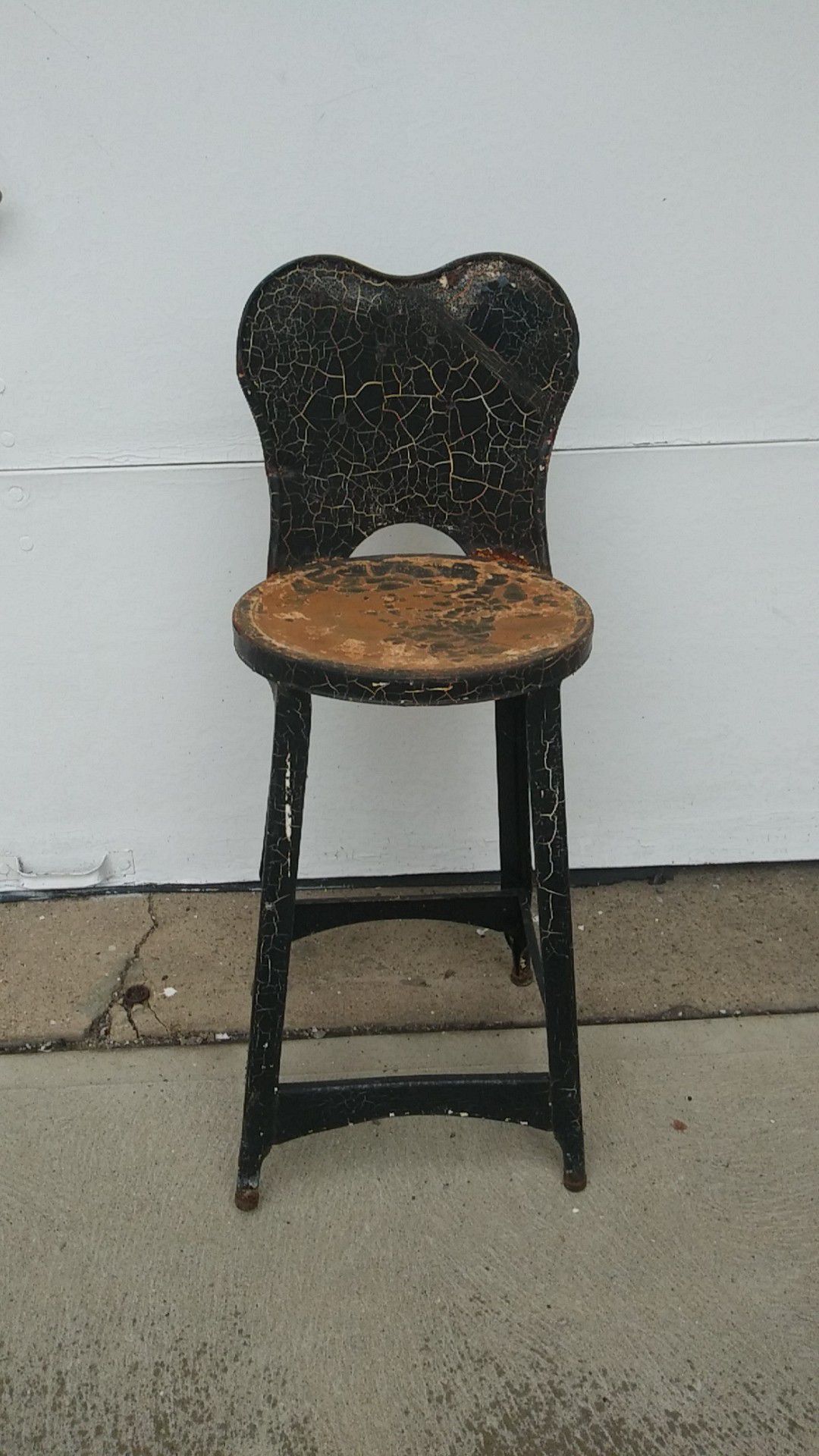 Vintage Small Backed Stool/Chair