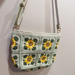 🧶Hand-crocheted sunflower🌻crossbody bag