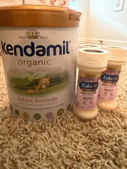 Kendamil + 3 enfamil gentlease rtf bottles.