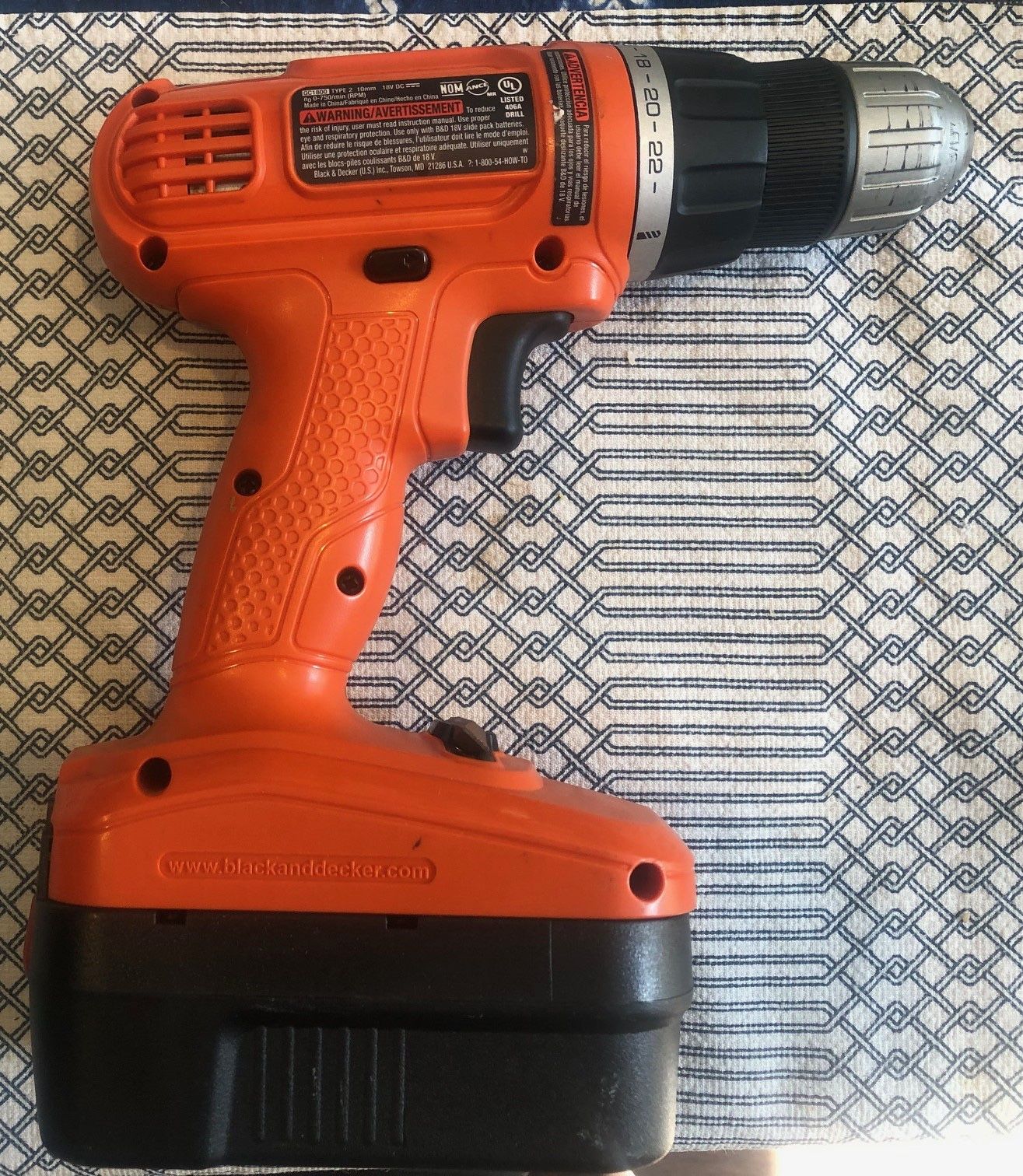 Black & Decker GC1800 18V Cordless Drill with Battery and Charger