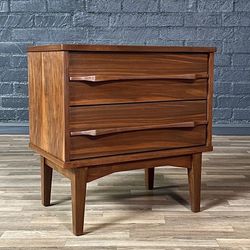Mid-Century Modern Sculpted Walnut Night Stand, c.1960's - Delivery Available 